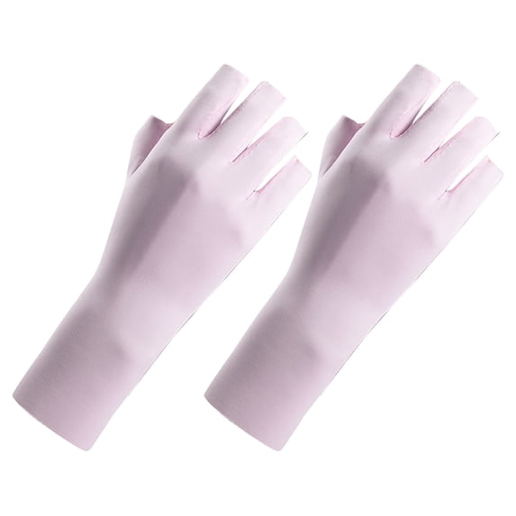 THLKIF 1 Pairs Sun Protection UV Gloves for Women Fingerless Hand UV Protection Glove for Gel Manicures Summer Driving Biking