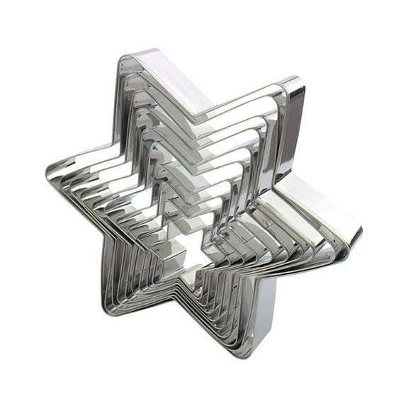 THLKIF 10 Pieces Star Cookie Cutters Set Stainless Steel Five-Pointed Star Cutter Star Shaped Cookie Cutter Molds Fondant Cake Cheese Cutter Mold Bakeware Tools Christmas Gifts (Assorted Sizes)