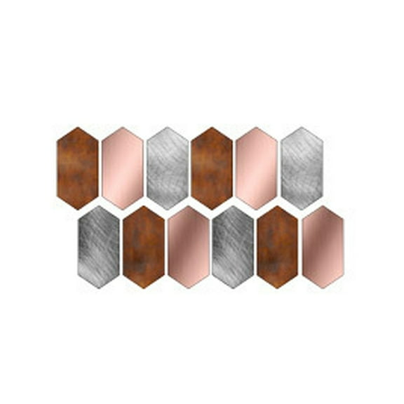 THLKIF 12-Sheet Long Hexagon Peel and Stick Kitchen Backsplash Tiles,3D Waterproof Self-Adhesive Wall Tile Stick on Backsplash for Kitchen, Bathroom, Fireplace,Rv