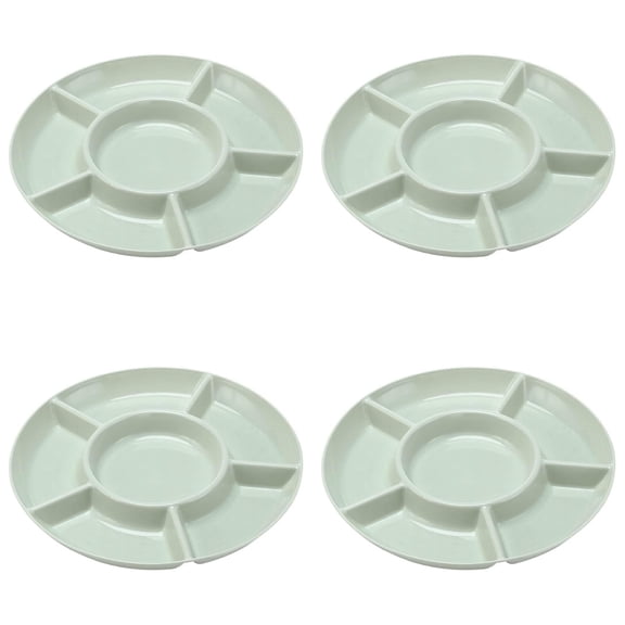 THLKIF 12-inch Porcelain Divided Serving Platter, Compartment Dish for Appetizers, Cheeses, Chips and Dip, Veggies, Candy, and Snacks, Relish Tray for Parties