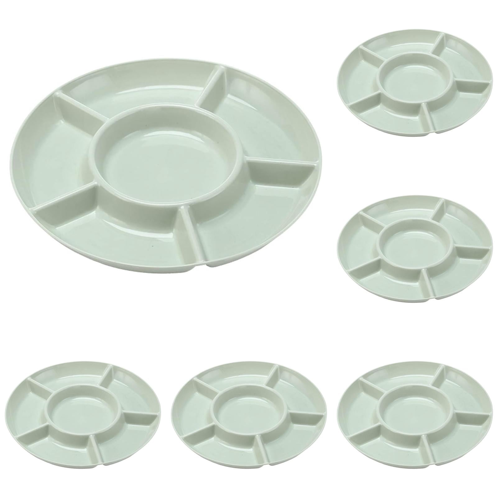 THLKIF 12-inch Porcelain Divided Serving Platter, Compartment Dish for ...