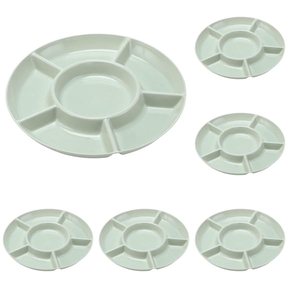 THLKIF 12-inch Porcelain Divided Serving Platter, Compartment Dish for Appetizers, Cheeses, Chips and Dip, Veggies, Candy, and Snacks, Relish Tray for Parties