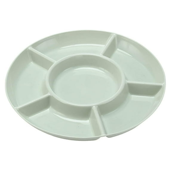 THLKIF 12-inch Porcelain Divided Serving Platter, Compartment Dish for Appetizers, Cheeses, Chips and Dip, Veggies, Candy, and Snacks, Relish Tray for Parties