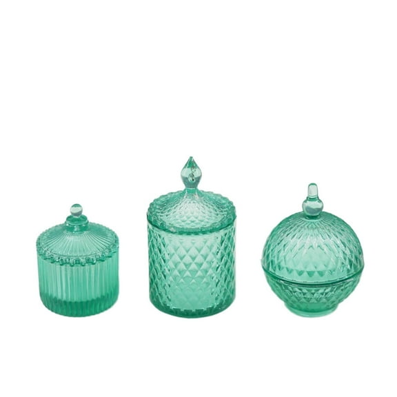 THLKIF 3 Pcs Miniature Glass Jars Tiny Mini Empty Clear Candy Jar with Lids Miniatures Dollhouse Decoration Accessories Doll House Accessory, 1:6