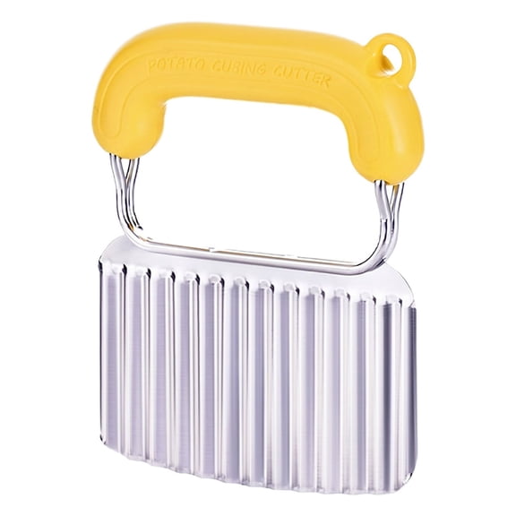 THLKIF 304 Stainless Steel Crinkle Cutter, Wavy Vegetable Slicer for Potatoes, Carrots, Cucumbers, French Fries & Chips, Ergonomic Wavy Chopper for Home Kitchen Food Prep