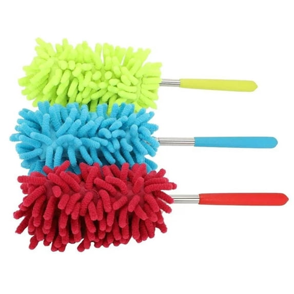 THLKIF 3pcs Microfiber Extendable Hand Dusters, Washable Dusting Brush with Telescoping Pole for Cleaning Car, Computer, Air Conditioning, TV and Else