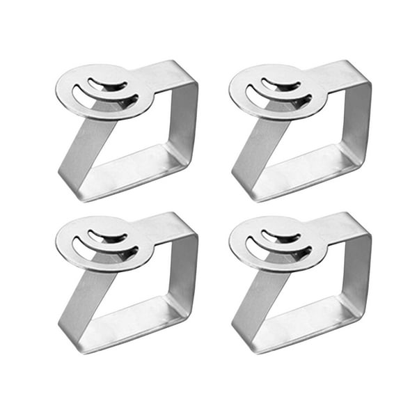 THLKIF ﻿ ﻿ 4PC Stainless Steel Tablecloth Clamps Holder, Heavy Duty Table Cover Clips, Durable Anti‑Slip Party Table Fixing Tool for Outdoor Indoor Wedding Banquet Picnic Use ﻿