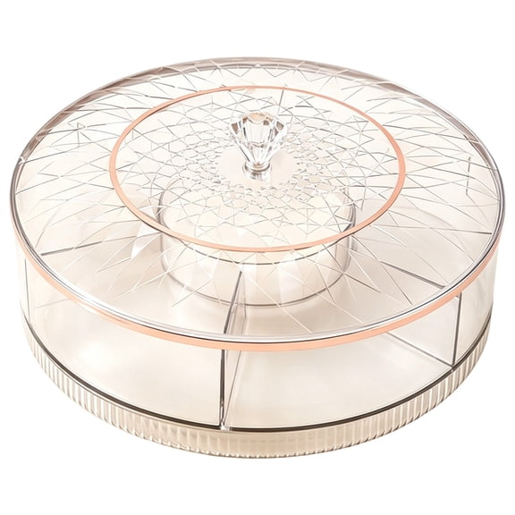 THLKIF 7‑Compartment Serving Tray with Lid, Airtight Snack Storage Container Ideal for Picnics, Weddings, Receptions and Daily Kitchen Organization 