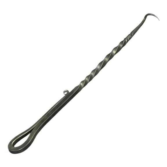 THLKIF BBQ Food Turner with Pointed Tail, Heavy-Duty Meat Hook Pig Tail Design for Grilling and Flipping Vegetables and Steak, Professional Grill Utensil for Outdoor Cooking