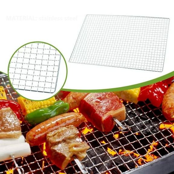THLKIF BBQ Grill, Stainless Steel Mesh BBQ Grill Grate Grid Wire Rack Cooking Replacement Net, Works on Smoker,Pellet,Gas,Charcoal Grill, for Camping Barbecue Outdoor Picnic Tool, 45 x 30cm