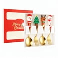 thumbnail image 1 of THLKIF Christmas Forks and Spoons Set, 2/4-Piece Stainless Steel Cutlery with Dessert Spoons and Fruit Forks for Xmas Dinner, Includes Gift Box, for Holiday Meals, 1 of 9
