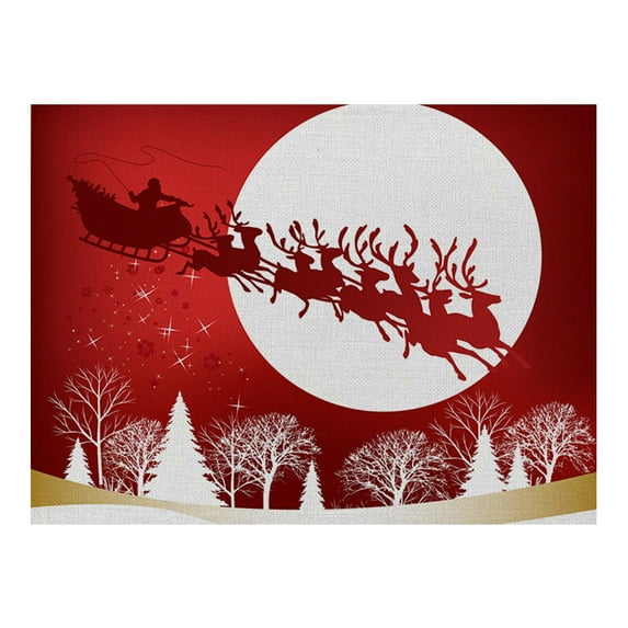 THLKIF Christmas Placemats Christmas Red and White Snowflake Table Mats Winter Place Mat Washable Xmas Winter Holiday Table Decoration for Indoor Outdoor Party Kitchen Dining Table (8.27*12.6in)
