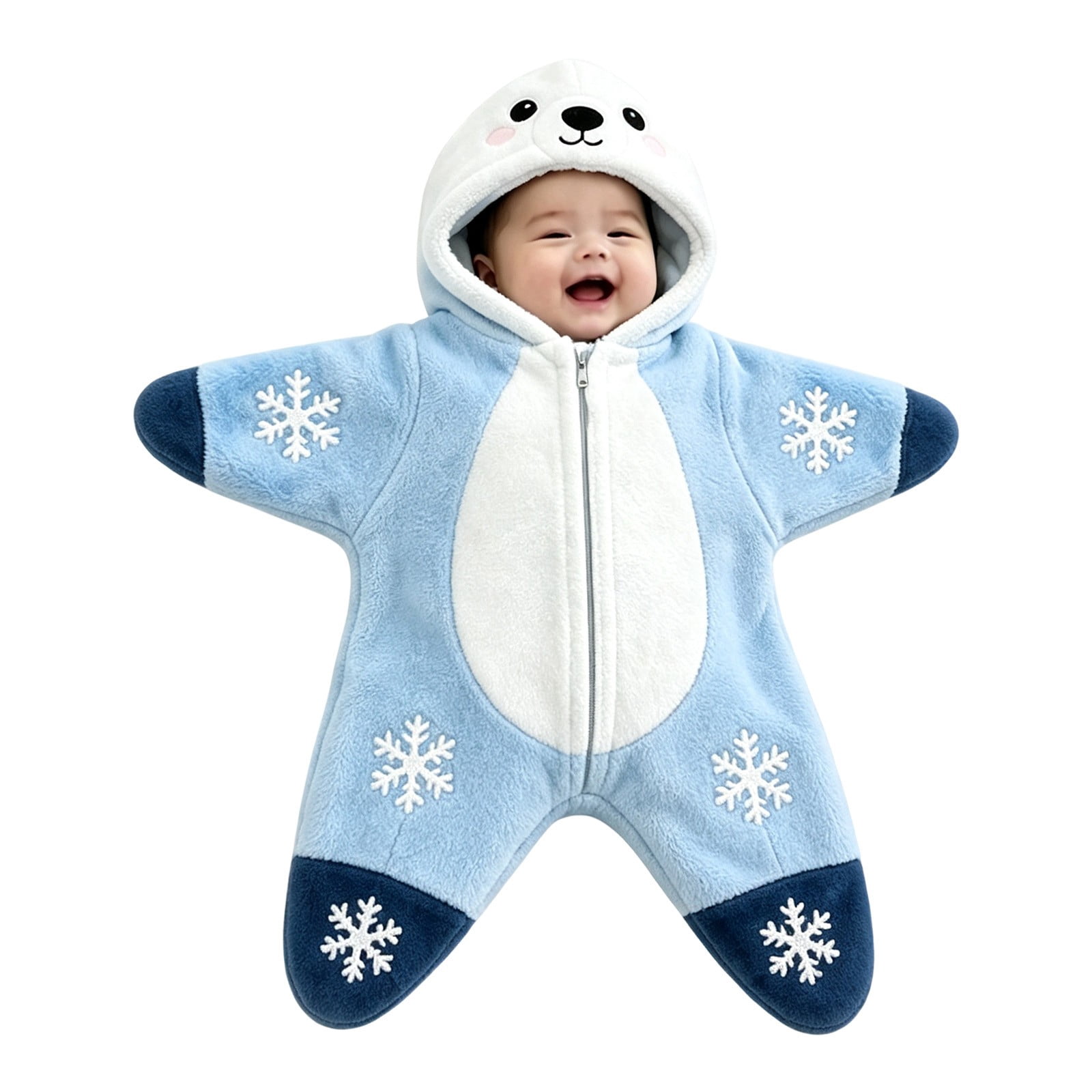 THLKIF Christmas Swaddle for Baby Star Shape Hooded Snowflake Tree ...