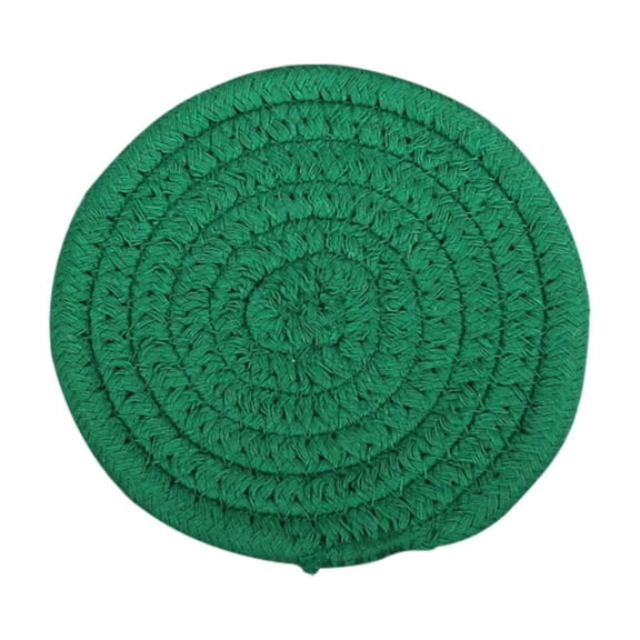 THLKIF Circular Woven Cotton Pot Mat - Thickened Kitchen Table Insulation Pad, Heatproof Trivet for Hot Dishes & Soup Bowls, Handmade Tableware Accessory (4.33'')