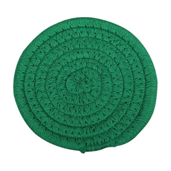 THLKIF Circular Woven Cotton Pot Mat - Thickened Kitchen Table Insulation Pad, Heatproof Trivet for Hot Dishes & Soup Bowls, Handmade Tableware Accessory (4.33'')