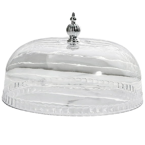 THLKIF Clear Cake Dome Cover, Plastic Cloche Bell Lid for Display Plates and Stands, for Cakes, Desserts, Pastries at Home, Kitchen, Party, or Wedding