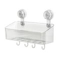 thumbnail image 1 of THLKIF Clear Shower Caddy Suction Cup Soap Dish, NO-Drilling Removable Shower Shelf, Plastic Shower Basket Organizer for Bathroom Storage & Kitchen, Rustproof Waterproof, 1 of 9