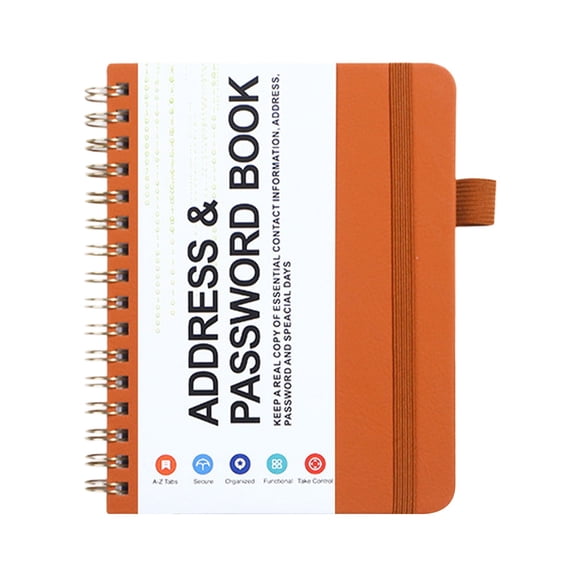 THLKIF Clever Fox Password Book with Alphabetical Tabs.Address Organizer Logbook. Medium Password Keeper for Website Logins,Password Address Book Coil Book