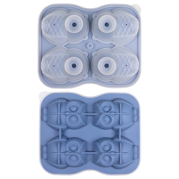 THLKIF Cute Owl‑Shaped Silicone Ice Tray, Fun Novelty Ice Mold, Makes 4 Large Owl‑Shaped Ice Cubes, Perfect for Chilling Cocktails, Beverages and Homemade Drinks for Daily Party Use ﻿