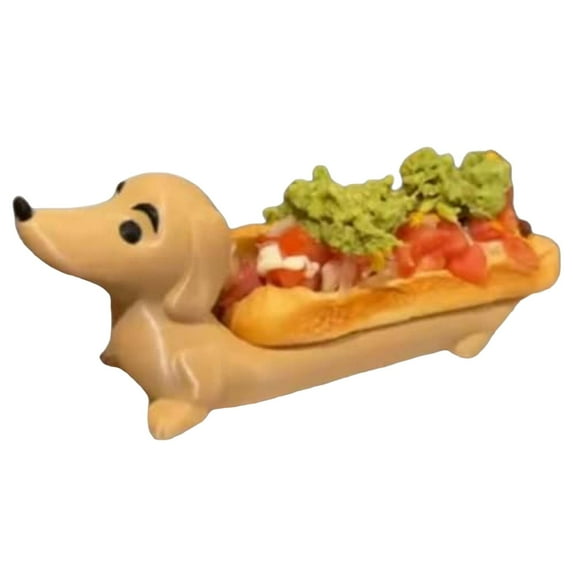 THLKIF Dachshund Hot Dog Holder, Funny Hot Dogs Sushi Serving Tray, Cute Sandwich Tray, Multifunctional Snack and Deli Platter, Sturdy Base, Home Decoration