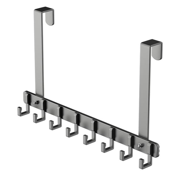 THLKIF Over The Door Hooks, Sturdy Door Hanger, Large Over The Door Towel Rack with 8 Hooks, Heavy Duty Easy to Install, for Bathroom, Bedroom,Kitchen,Hanging Towels, Coats