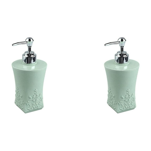 THLKIF Flower Soap Dispenser with Vintage Decorative - Resin - Colorful Painted by Hand Lotion Dispenser for Bathroom, Kitchen Counter, Beauty Shop, Hotel (14 Oz)
