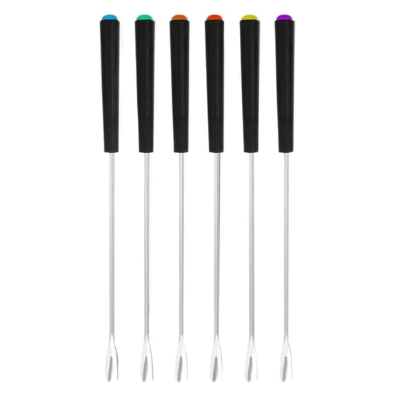 THLKIF Fondue Fork Set, 6-Piece Stainless Steel Skewers with Heat-Resistant Handles, for Cheese, Chocolate, Desserts, and Meat, Easy-Clean Tips for Parties and Dining