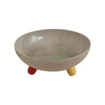 THLKIF Fruit Bowl Three-Legs Ceramic Fruit Bowl for Kitchen Counter, Fruit Basket Decorative Candy Bowl for Table Décor, Round Large Bowls Key Bowl Home Table Décor