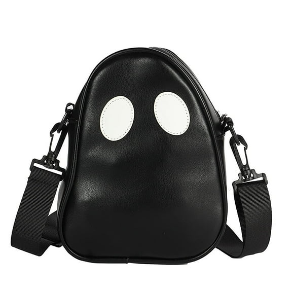 THLKIF Halloween Purse Novelty Ghost Purse, PU Leather Funny Ghost Bag, Splicing Color-blocking Cute Ghost Messenger Bag，Adjustable Mobile Phone Bag for Woman