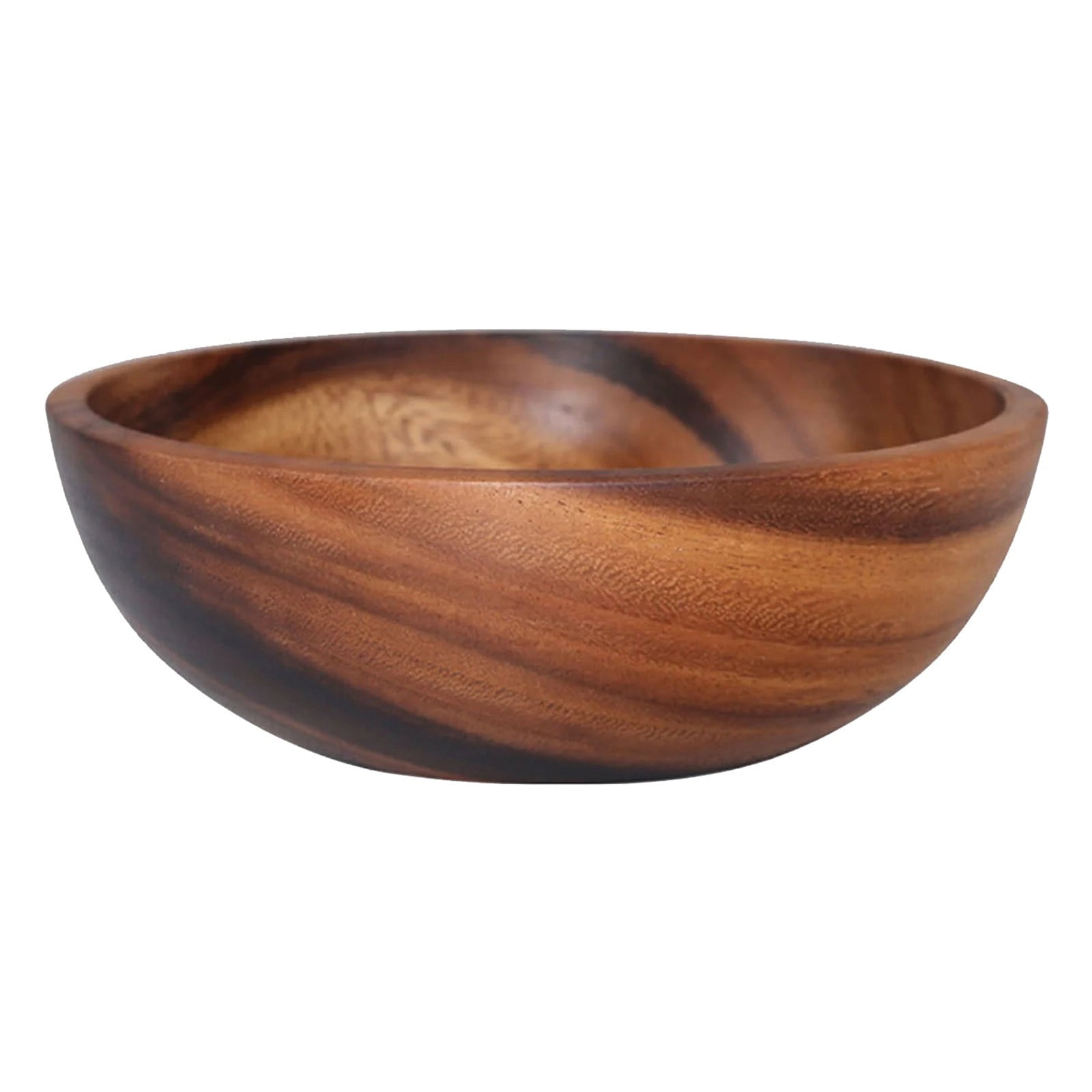 THLKIF Handcrafted Acacia Wood Serving Bowl for Fruits and Salads, Wooden Mixing Bowl for Snacks and Home Decor, Zen Style Kitchen and Dining Accessory
