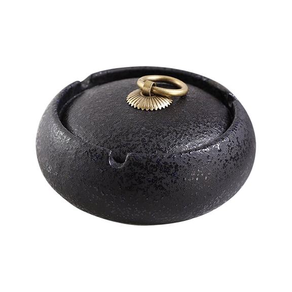 THLKIF Handmade Ceramic Ashtray with Lids, Exquisite Pattern Ash Holder for Patio Desktop Office Smokers, Ash Tray for Indoor Tabletop Home Office Decor 2026 New