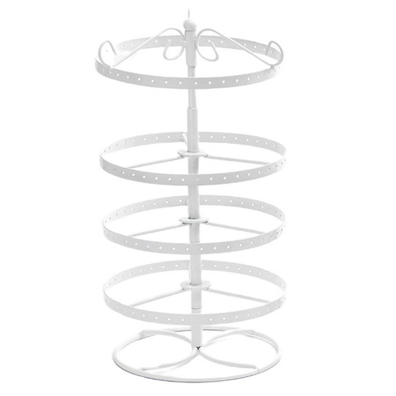 THLKIF Jewelry Earring Holder Organizer, 5 Tiers Rotating Earring Holder Necklace Holder with Base, Multi-Functional Jewelry Organizer Display Stand for Studs Bracelet Women