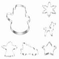 thumbnail image 1 of THLKIF Large Christmas Cookie Cutters, 4" Holiday Cookie Cutters Shape with Recipe Instruction Gingerbread Men,Christmas Tree,Snowflake, Candy Cane,Santa Face and Snow Man for Baking, 1 of 8