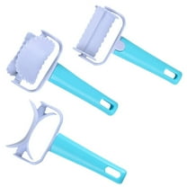 THLKIF Lattice Roller Cutter, 3 Pcs Pasta Cutter Wheel, Dough Noodle Cookie Pie Dessert Pizza Bread Pastry Crust Roller Cutter, Fondant Ribbon Cutter Wheel Roller Mould, Embosser Set Pastry Tools