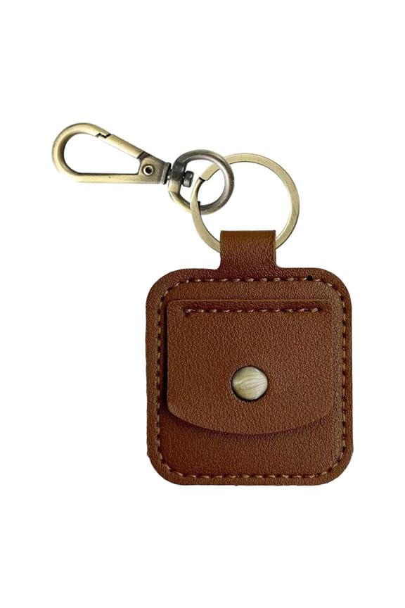 Leather Ring Holder Keychain, Portable Gym Ring Holder Jewelry Holder Keychain Travel Pouch for Wedding Necklace,Keychain Rings Bag for Purse, Jewelry Key Chain Bag