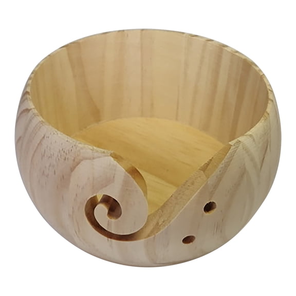 THLKIF Portable Handmade Wooden Yarn Bowl Organizer Holder, Practical Wood Storage Container for Neat Knitting and Crochet Thread Arrangement During Handcraft Projects