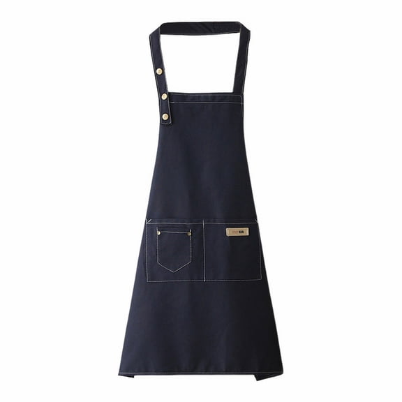 THLKIF Professional Canvas Polyester Cotton Apron, Waterproof Kitchen Cover with Pockets, Unisex Design with Adjustable Straps, Durable Workwear for Restaurant Staff and Home Cooking