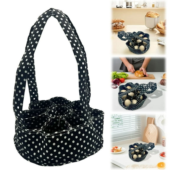 THLKIF Reinforced Chicken Egg Basket with 7 Protective Holes, 9.06x8.66 Inches, Thickened Portable Foldable Hen Nest Carrier for Gathering Eggs, Farmhouse Poultry Organizer