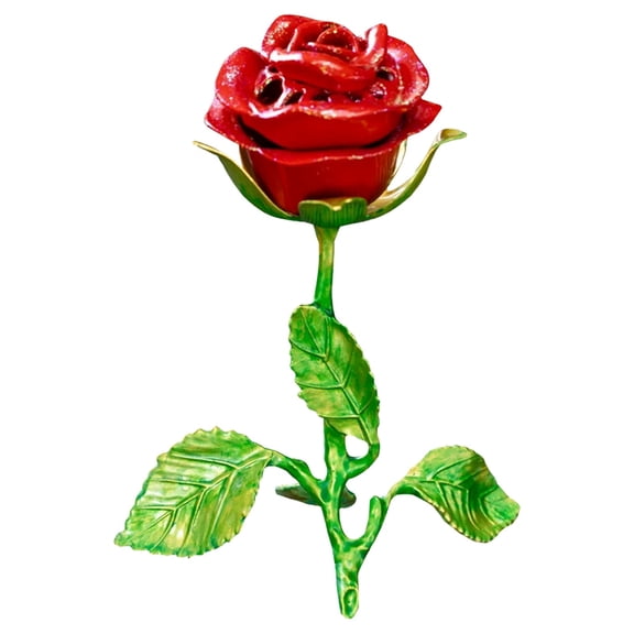 THLKIF Rose Shaped Metal Incense Burner Holder,Elegant Incense Censer for Home Decor,Meditation and Yoga,Ideal Gift for Women and Mom,Rose Incense Burner Rose Shaped Incense Holder
