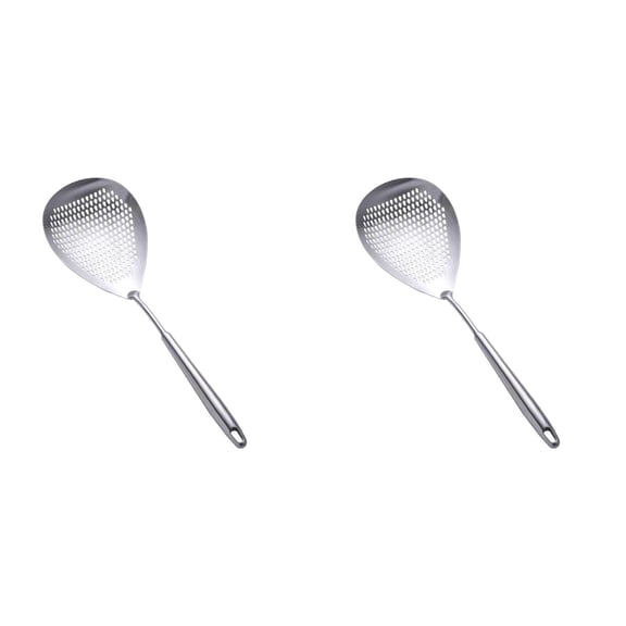 THLKIF Slotted Spoon, Length 17 in Diameter 5.79 in Pasta Strainer/Frying Spoon for Kitchen and Colander, Top-notch Steel Spider Strainer/oil strainer for Cooking