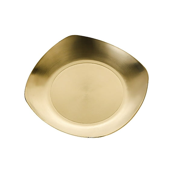 THLKIF Stainless Steel Decorative Tray, Square Gold Serving Tray for Coffee Table Decor, Cosmetics Organizer, Bathroom Vanity, or as a Serving Platter