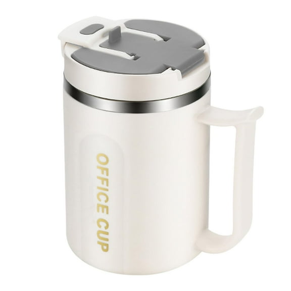 THLKIF Stainless Steel Insulated Coffee Mug with Handle and Lid, 17ozl Thermal Coffee Mug, Coffee Travel Mug, Double Wall Insulated Reusable Tumbler Cup with Hidden Folding Spoon