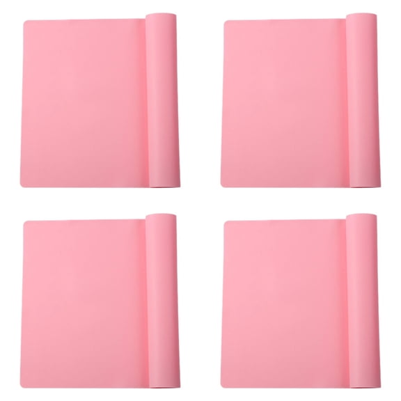 THLKIF Thick Silicone Counter Mat Large 40x30cm, 4PCS Heat Resistant Mat for Kitchen Table/Countertop Protector/Non Stick Pastry Baking Placemats, Silicone Pad for Crafts Kids