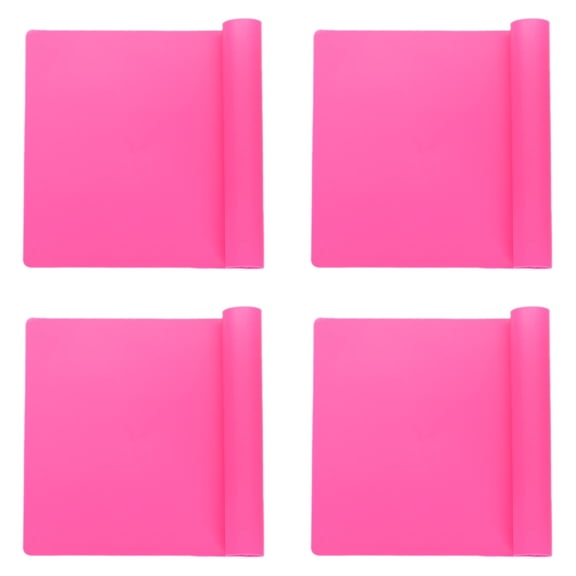THLKIF Thick Silicone Counter Mat Large 40x30cm, 4PCS Heat Resistant Mat for Kitchen Table/Countertop Protector/Non Stick Pastry Baking Placemats, Silicone Pad for Crafts Kids