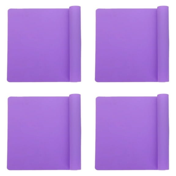 THLKIF Thick Silicone Counter Mat Large 40x30cm, 4PCS Heat Resistant Mat for Kitchen Table/Countertop Protector/Non Stick Pastry Baking Placemats, Silicone Pad for Crafts Kids
