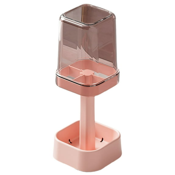 THLKIF Toothbrush Holder with Cup/Cover, 3 Slots Toothpaste Holder Stand for Bathroom Countertop Plastic Storage Organizer for Toothbrushes, Electric Toothbrushes