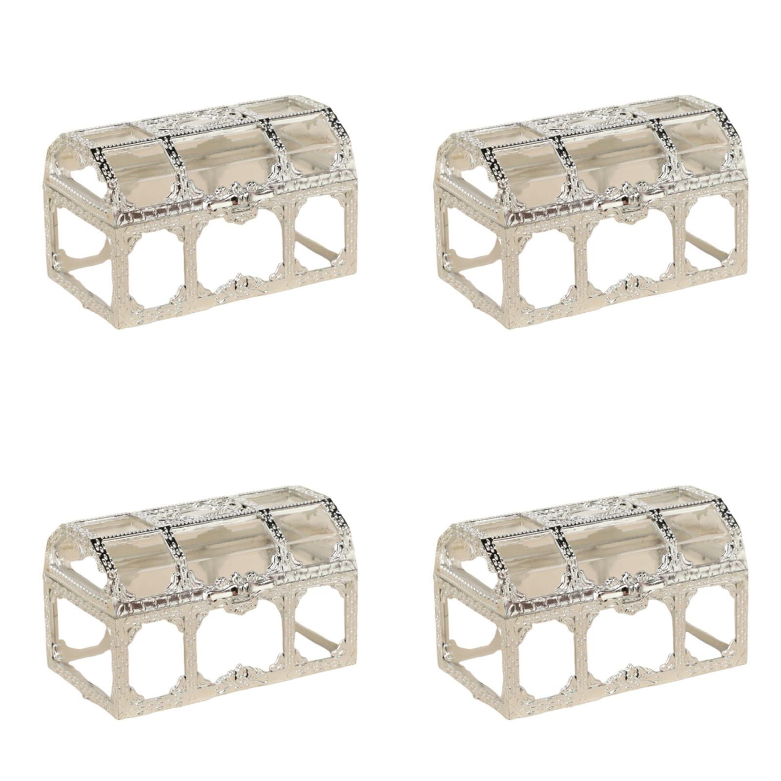 Candy Chest Box THLKIF Vintage Treasure Chest Candy Box, Clear Plastic Wedding Favor ...