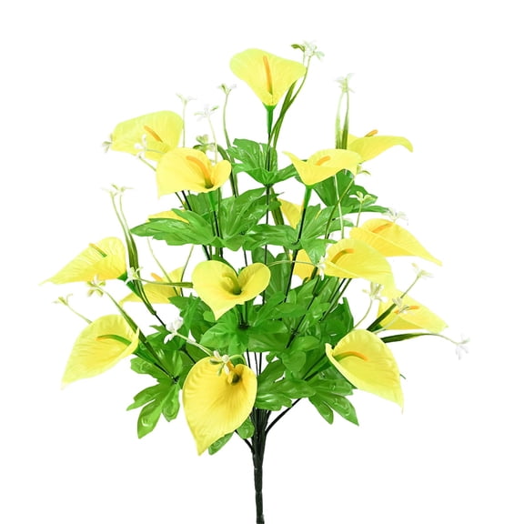 THLKIF White Bow Ceramic Vase with Artificial Calla Lily Flowers Eal Touch Silk Flower Calla Lily in Bow Vase Makeup Brush Pen Holder for Home Office Table Decor,Fake Plants
