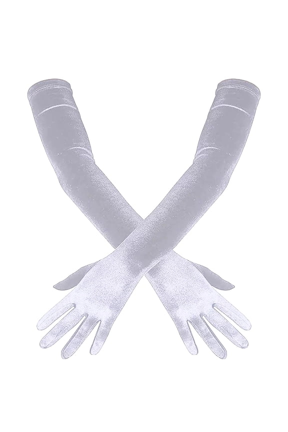 Women's Evening Party Mittens Satin Finger Gloves,Opera Dance Finger 1920s Bridal Long Length Gloves Satin Women's Gloves Gloves,For Bridal Opera Evening Wedding Party Prom