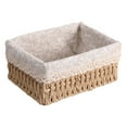 thumbnail image 1 of THLKIF Woven Paper Rope Storage Basket with Liner, Rectangular Decorative Box for Shelves, Tabletop, or Desktop, Ideal for Snacks, Gifts, and Makeup Organizer, 1 of 9